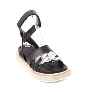 Laura Bellariva 7823 Black Leather Platform Strappy Sandals